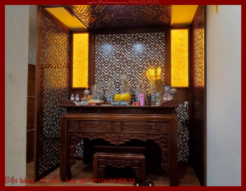 Bàn thờ An Gian đục tứ quý gỗ gụ Lào